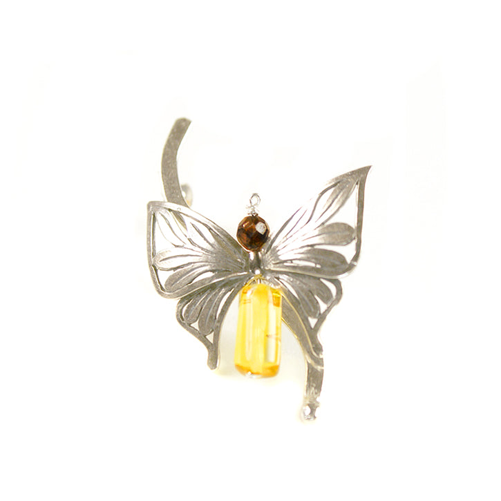 14K yellow GOLD lapis butterflies earrings 14karat Butterfly | eBay